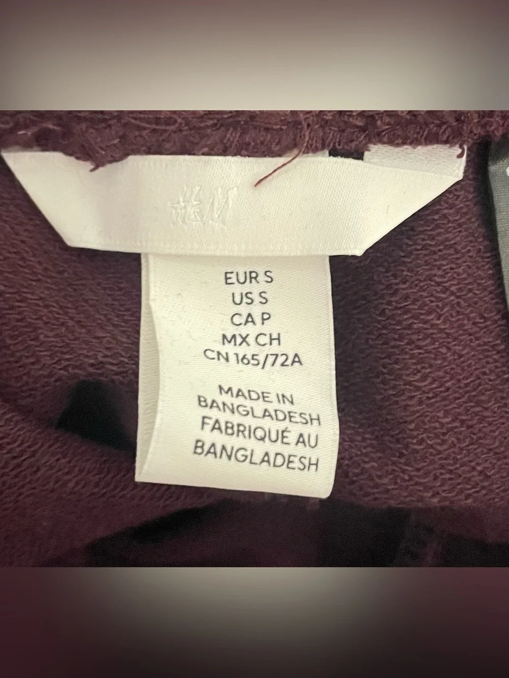 H&M Burgundy Lightweight Sweatshorts